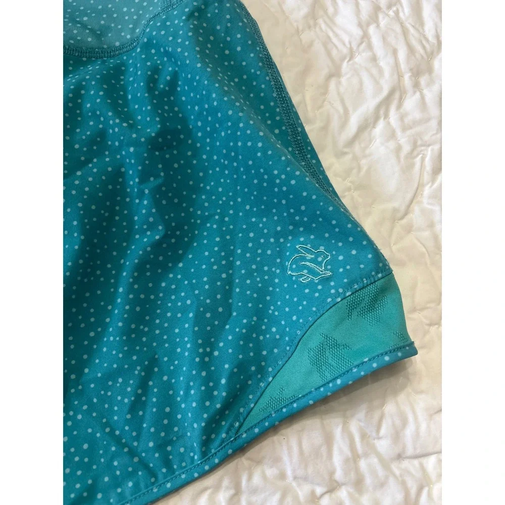 Rabbit Hopp In Relaxed Polka Dot Athletic Shorts Teal Women's Size SM - Picture 3 of 4